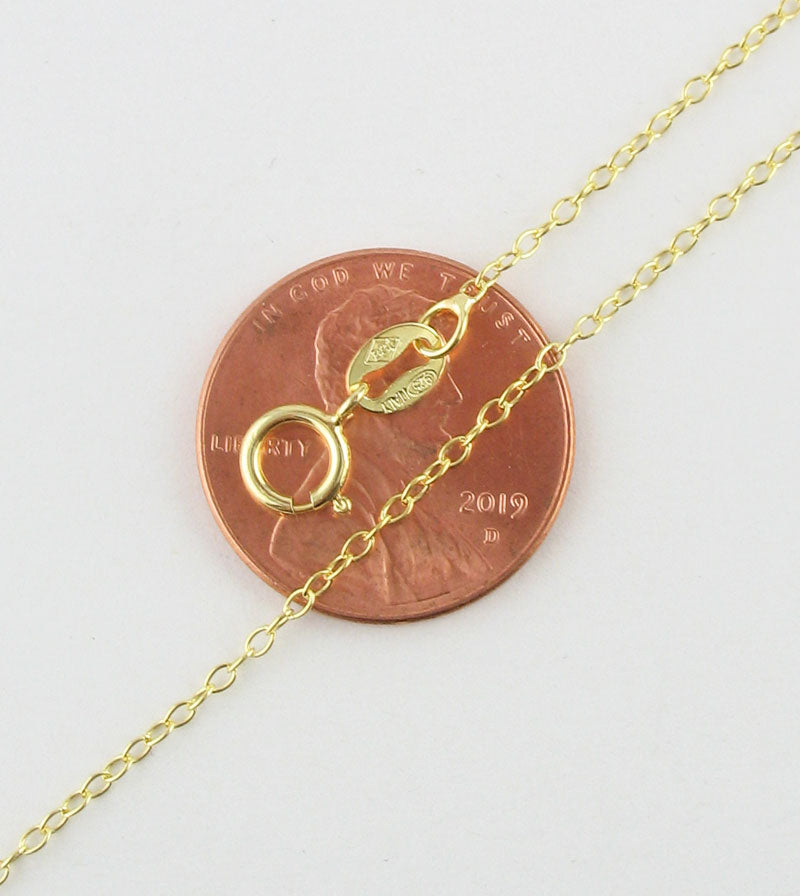 1.2 mm 18k Gold-Plated Sterling Silver Cable Chain