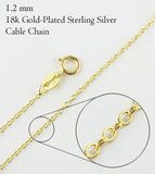 1,2 mm lange Kabelkette, 18 Karat vergoldetes Sterlingsilber