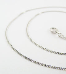 1.2 mm Rhodium-Plated Sterling Silver Curb Chain