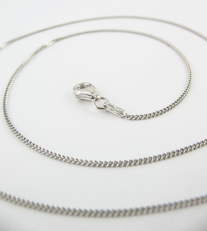 1.2 mm Rhodium-Plated Sterling Silver Curb Chain