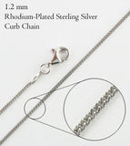 1.2 mm Curb Chain, Rhodium-Plated Sterling Silver