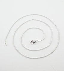 1.2 mm Unplated Sterling Silver Curb Chain