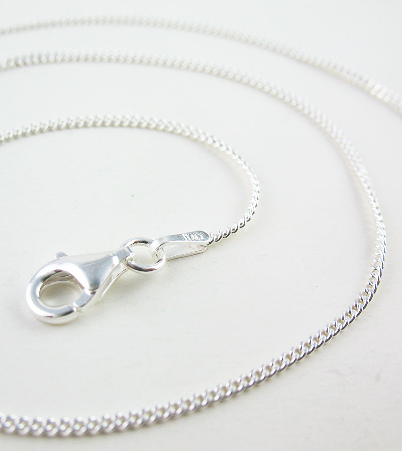 1.2 mm Unplated Sterling Silver Curb Chain