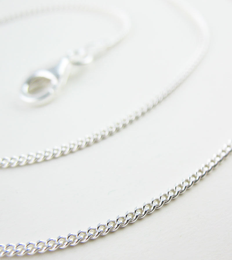 1.2 mm Unplated Sterling Silver Curb Chain