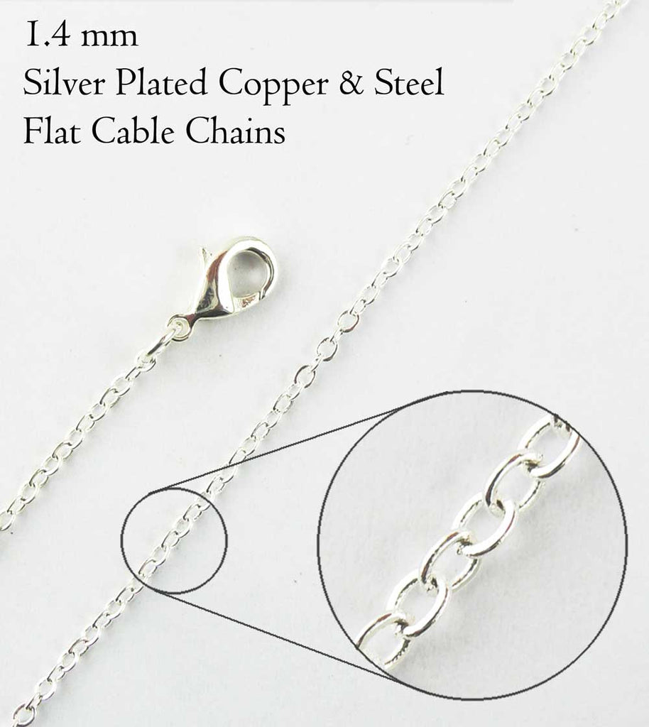 1.4 mm Flat Cable Chain, Silver-Plated, Value Chain