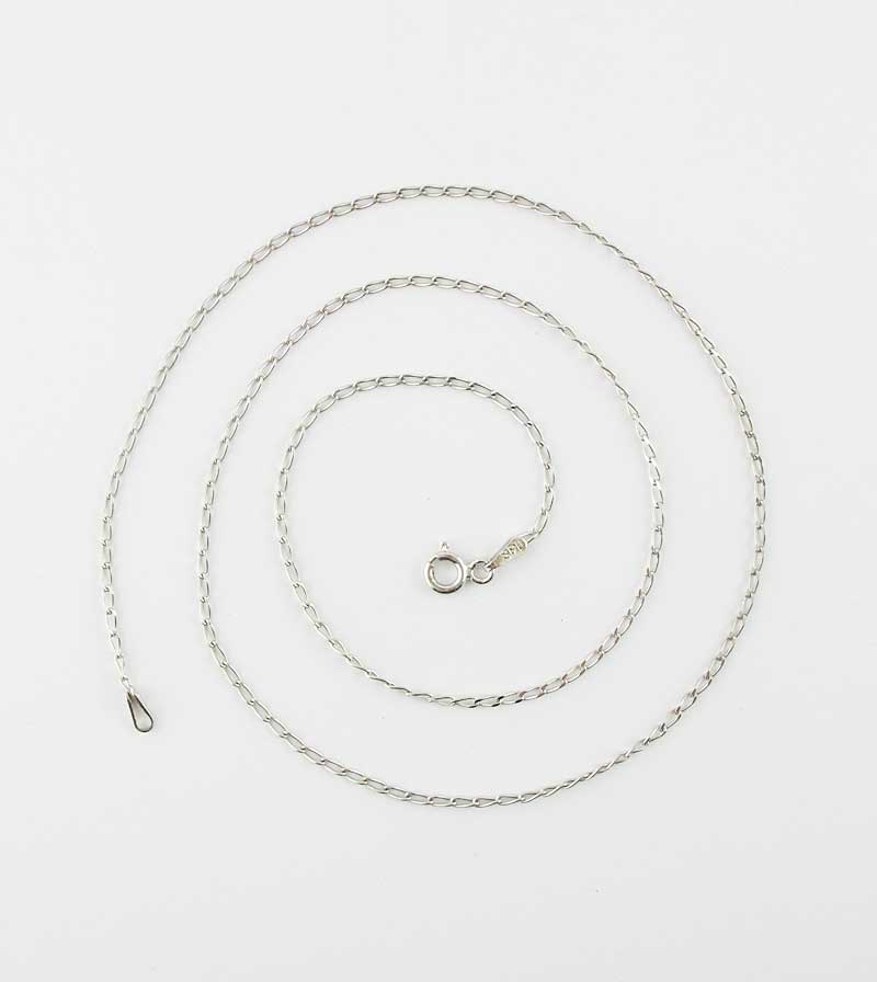 1.4 mm Rhodium-Plated Sterling Silver Long Curb Chain