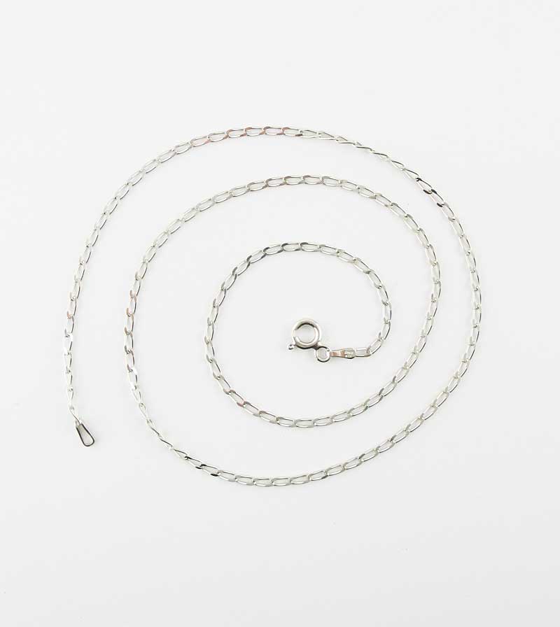 1.7 mm Rhodium-Plated Sterling Silver Long Curb Chain