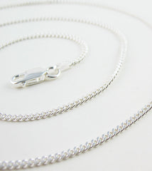 2.1 mm Unplated Sterling Silver Curb Chain