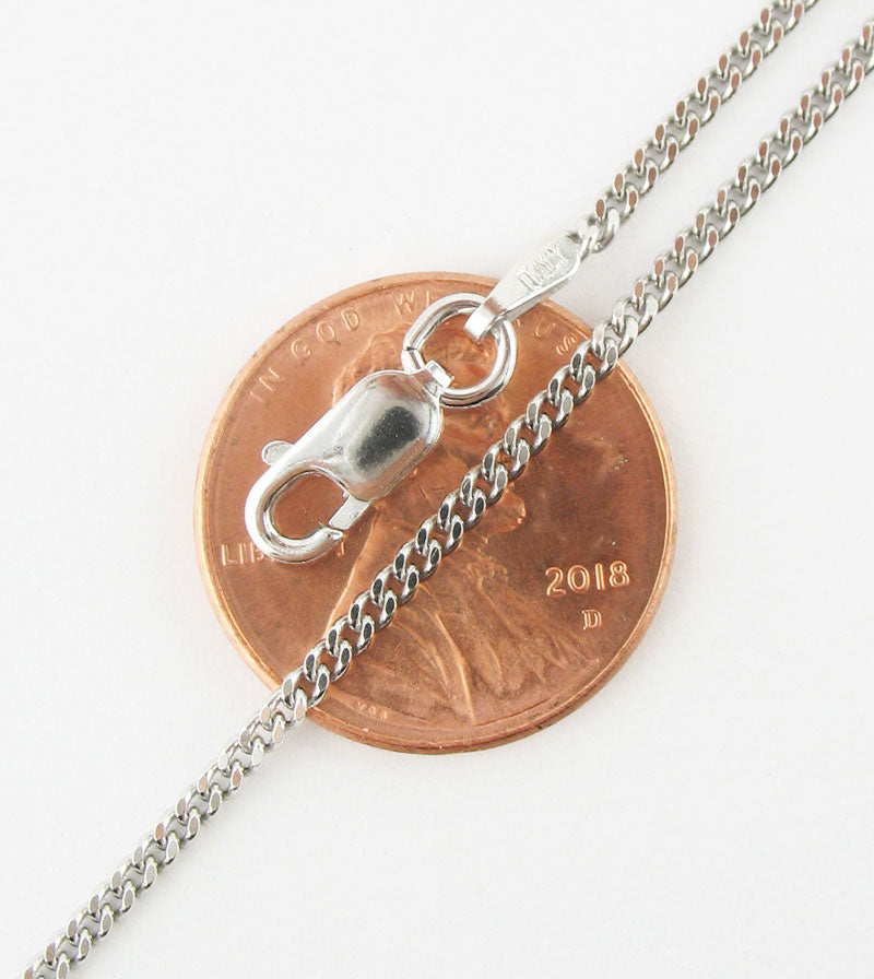 1.8 mm Rhodium-Plated Sterling Silver Curb Chain