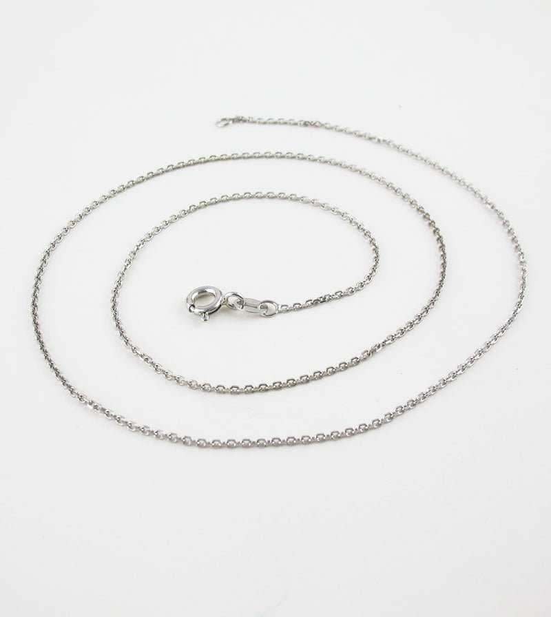 1.2 mm Diamond-Cut Cable Chain, Rhodium-Plated Sterling Silver