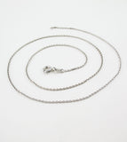 1,2 mm lange Kabelkette im Diamantschliff, rhodiniertes Sterlingsilber