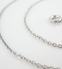 1.2 mm Diamond-Cut Cable Chain, Rhodium-Plated Sterling Silver