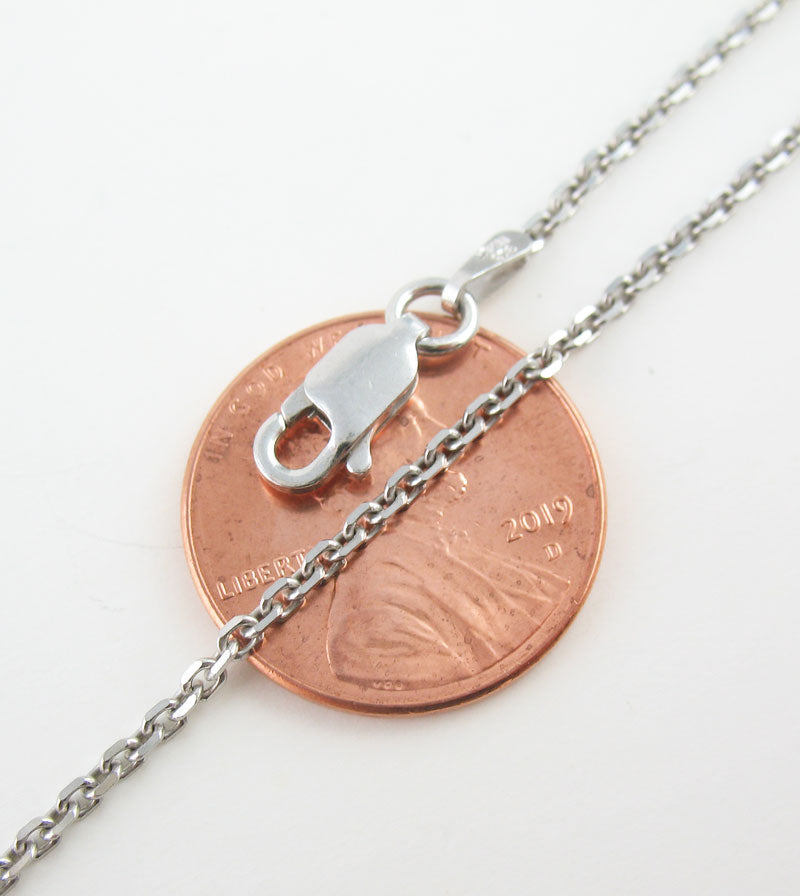 1.8 mm Rhodium-Plated Sterling Silver Diamond-Cut Cable Chain