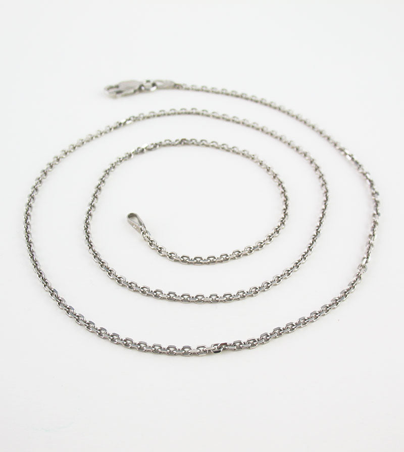 1.8 mm Rhodium-Plated Sterling Silver Diamond-Cut Cable Chain