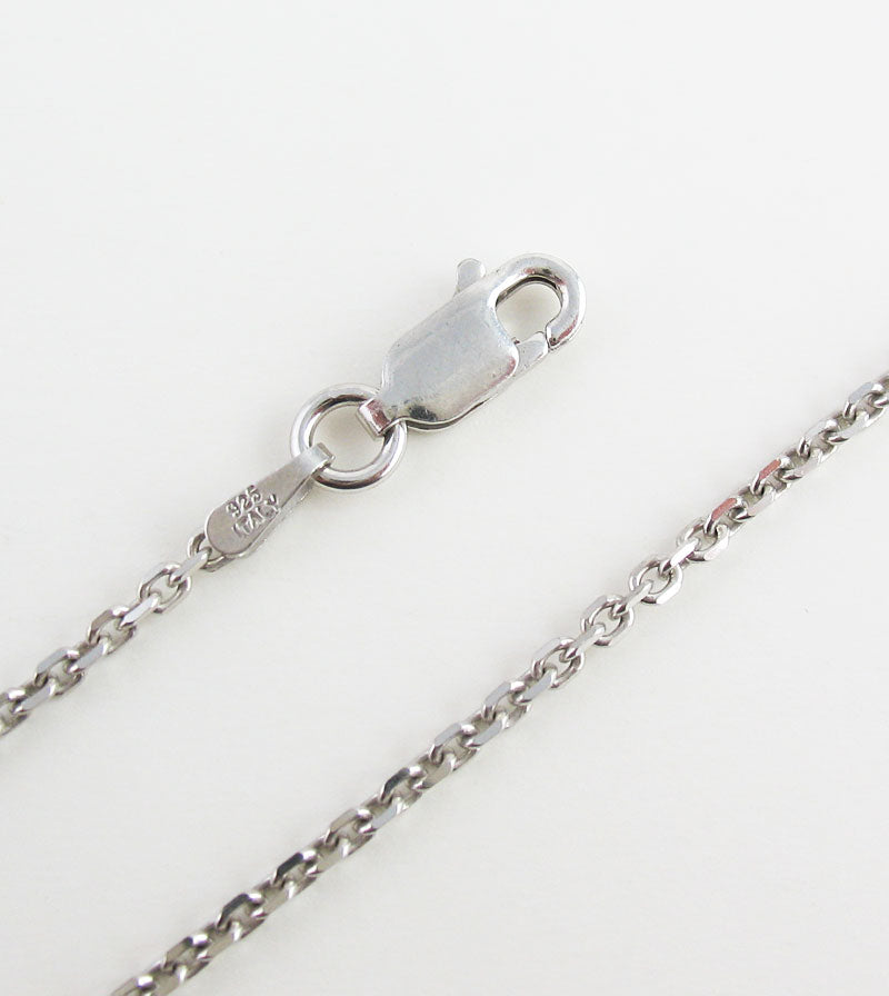 1.8 mm Diamond-Cut Cable Chain, Rhodium-Plated Sterling Silver