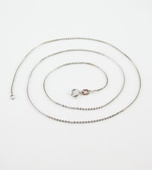 1 mm Rhodium-Plated Sterling Silver Diamond-Cut Cable Chain