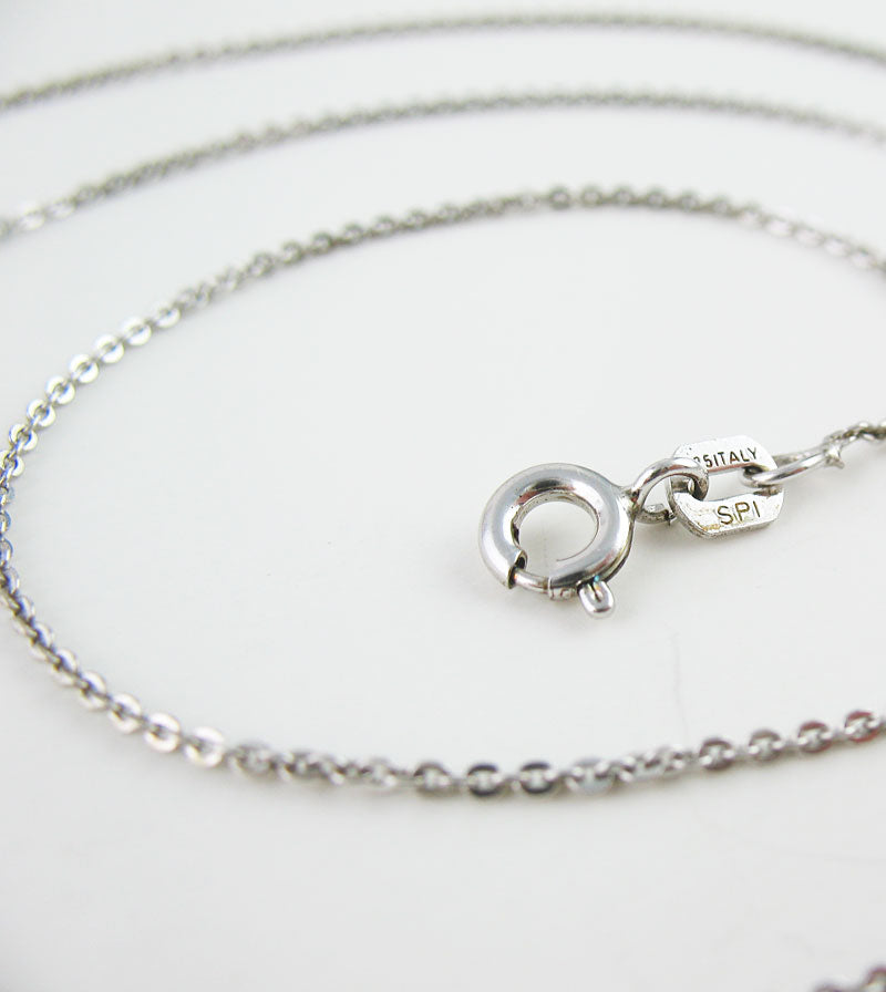 1 mm Rhodium-Plated Sterling Silver Diamond-Cut Cable Chain