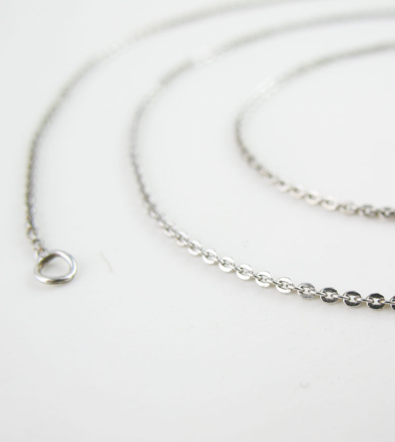 1 mm Rhodium-Plated Sterling Silver Diamond-Cut Cable Chain