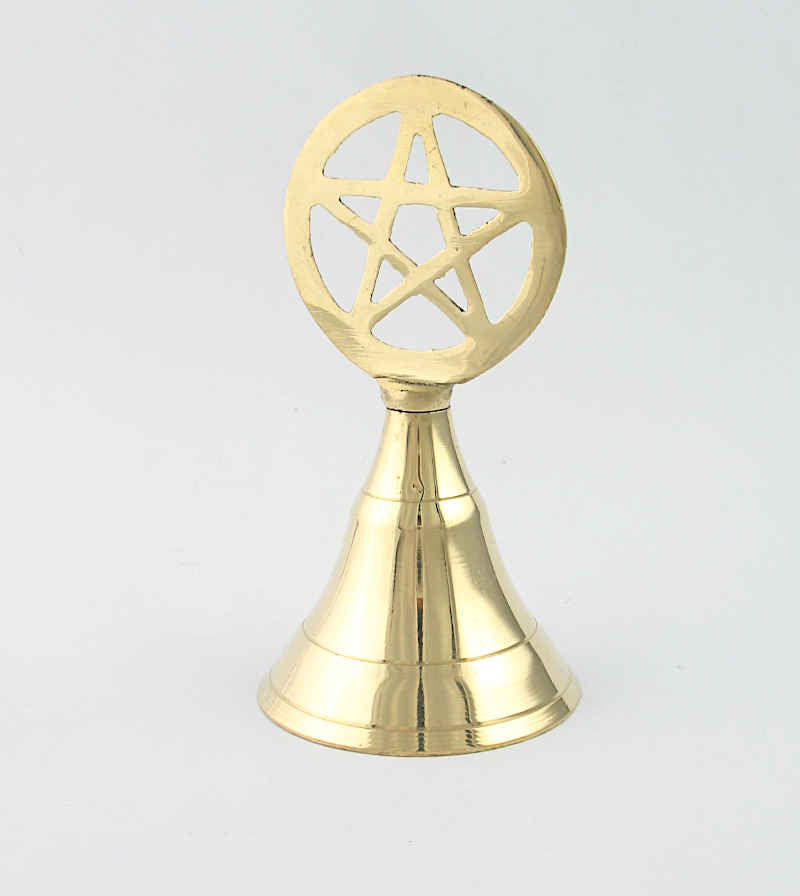 4 Inch Altar Bell With Pentagram Handle | woot & hammy