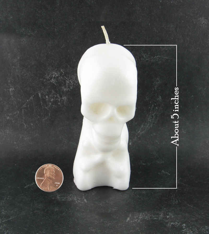 White Skull and Crossbones Candle, 5 Inches Tall | woot & hammy