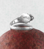 Eastern Dragon Wrap Ring With Red Garnet Cabochon  | Woot & Hammy