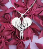 Heart-Shaped Folded Angel Wings Necklace - woot & hammy