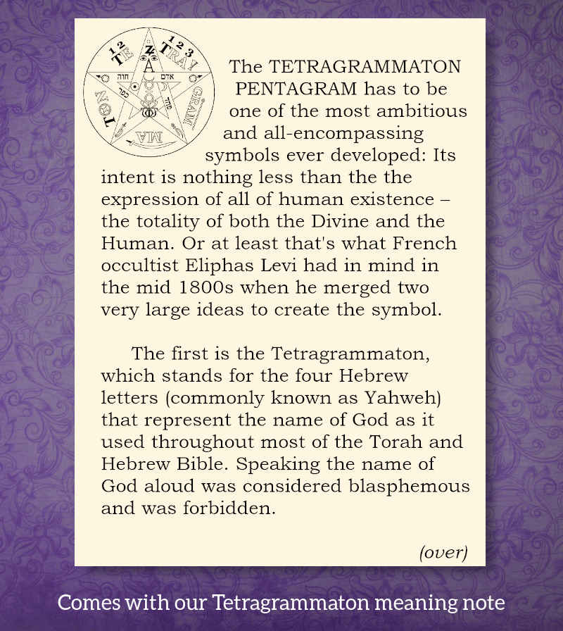 Tetragrammaton Pentacle Pendant With CZ Crystals