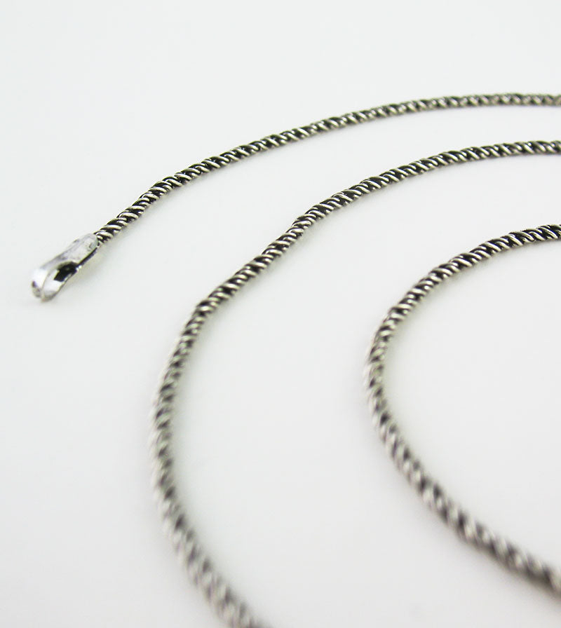 1.2 mm Antiqued Sterling Silver Rope Chain