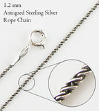 1.2 mm Rope Chain, Antiqued Sterling Silver