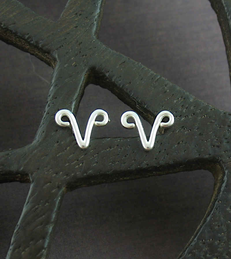 Aries Ram First Zodiac Symbol Post Earrings | woot & hammy