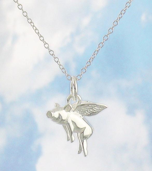 Believe Flying Pig Necklace - woot & hammy