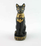 Ägyptische Katzengöttin Bastet Figur in Schwarz und Gold