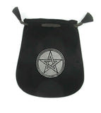 Black Velveteen Pentagram Bag Pouch With Drawstring