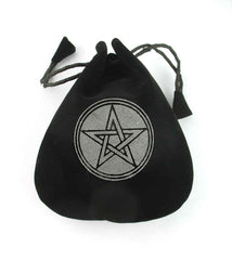 Black Velveteen Pentagram Bag Pouch With Drawstring | woot & hammy