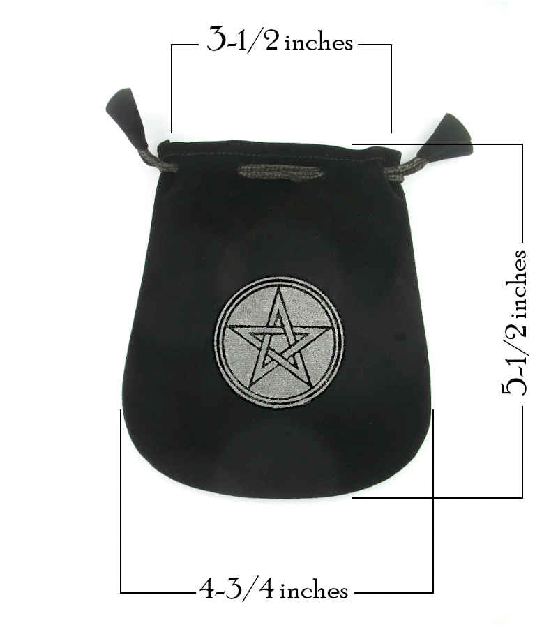 Black Velveteen Pentagram Bag Pouch With Drawstring | woot & hammy