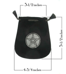 Black Velveteen Pentagram Bag Pouch With Drawstring | woot & hammy