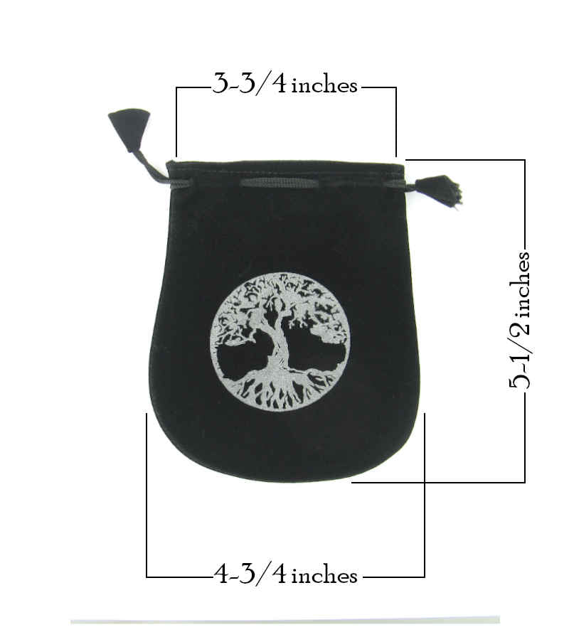 Black Velveteen Tree of Life Bag Pouch With Drawstring | woot & hammy