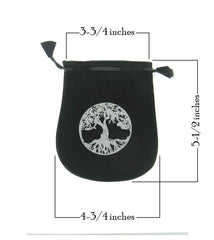 Black Velveteen Tree of Life Bag Pouch With Drawstring | woot & hammy