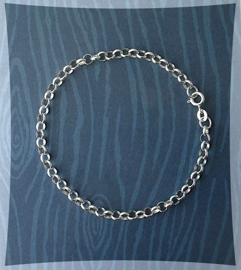 4 mm Rolo Charm Bracelet, 100% Sterling Silver