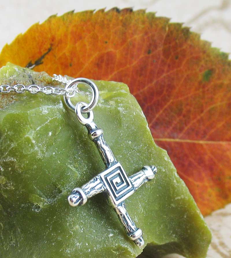 Small St. Brigid's Cross Necklace Crosog Bride Bridge Patron Saint Ireland Christian Sterling Silver