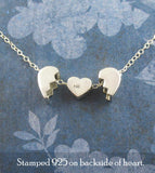 Tiny Heal a Broken Heart Pendant Necklace with Hidden Heart Boyfriend Husband Divorce Heartbreak Jewelry Breakup Gift Sterling Silver  backside 925 stamp
