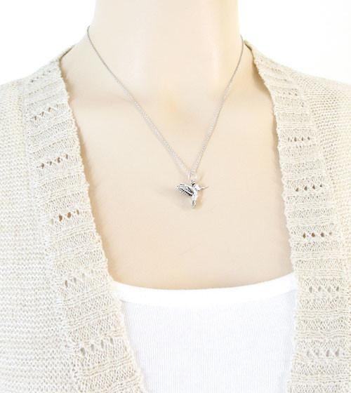 Tiny Hummingbird Necklace in Sterling Silver - woot & hammy