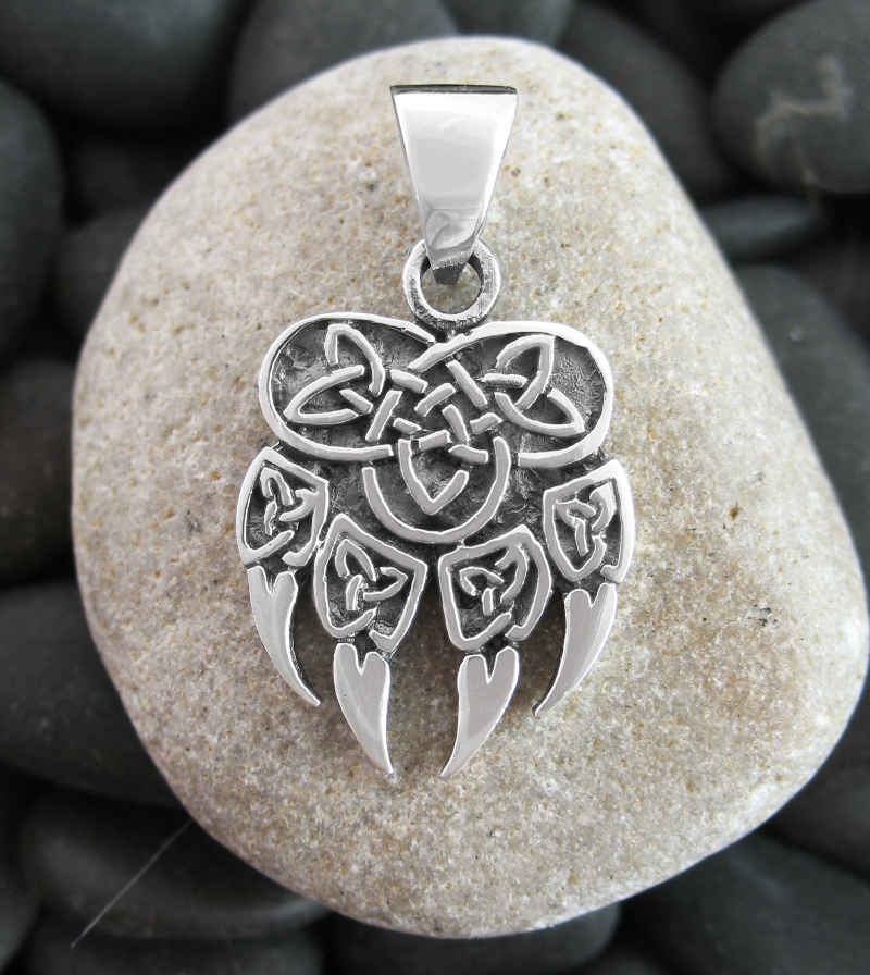 Celtic Bear Paw With Triquetra Knots Pendant | Woot & Hammy