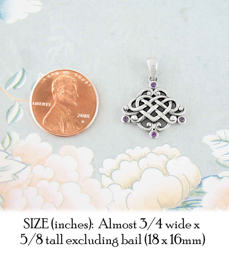 Ornate Celtic Heart With Amethyst Accents Pendant | Woot & Hammy