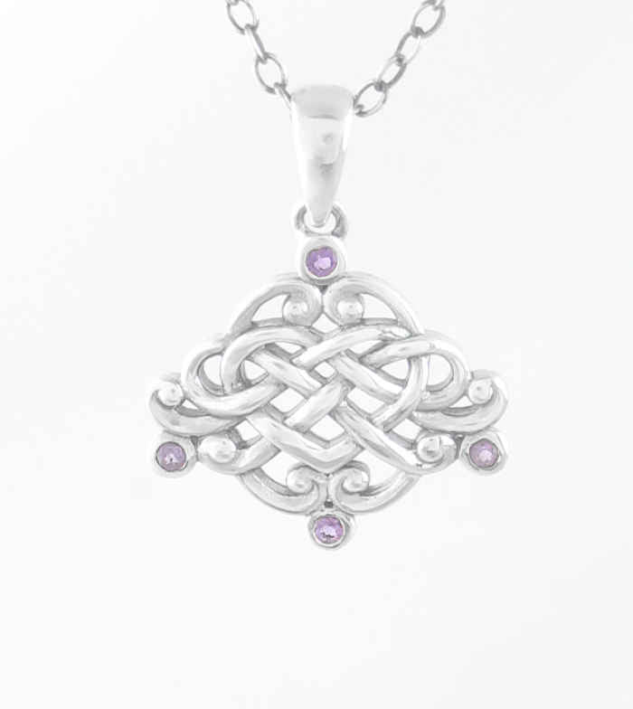 Ornate Celtic Heart With Amethyst Accents Pendant | Woot & Hammy