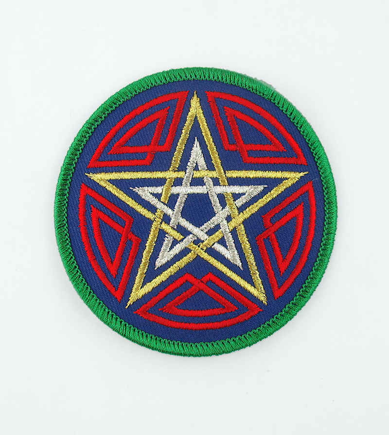 Colorful Embroidered Celtic Pentagram Sew-On Patch | woot & hammy