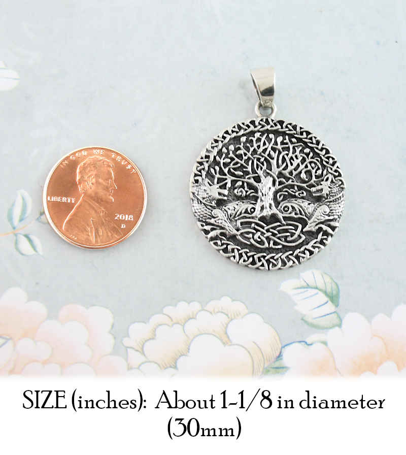 Celtic Tree of Life With Wolves Oxidized Medallion | Woot & Hammy