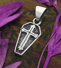 Coffin With Latin Cross Oxidized Pendant | Woot & Hammy