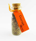 Courage Pocket Spell Bottle with Herbs & Stones