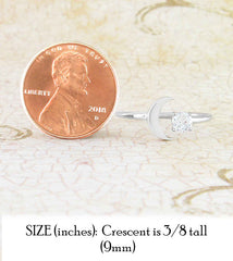 Pendentif Petit Croissant De Lune Et étoile Jewellerybox - Argent Sterling Plaqué Or - Neuf